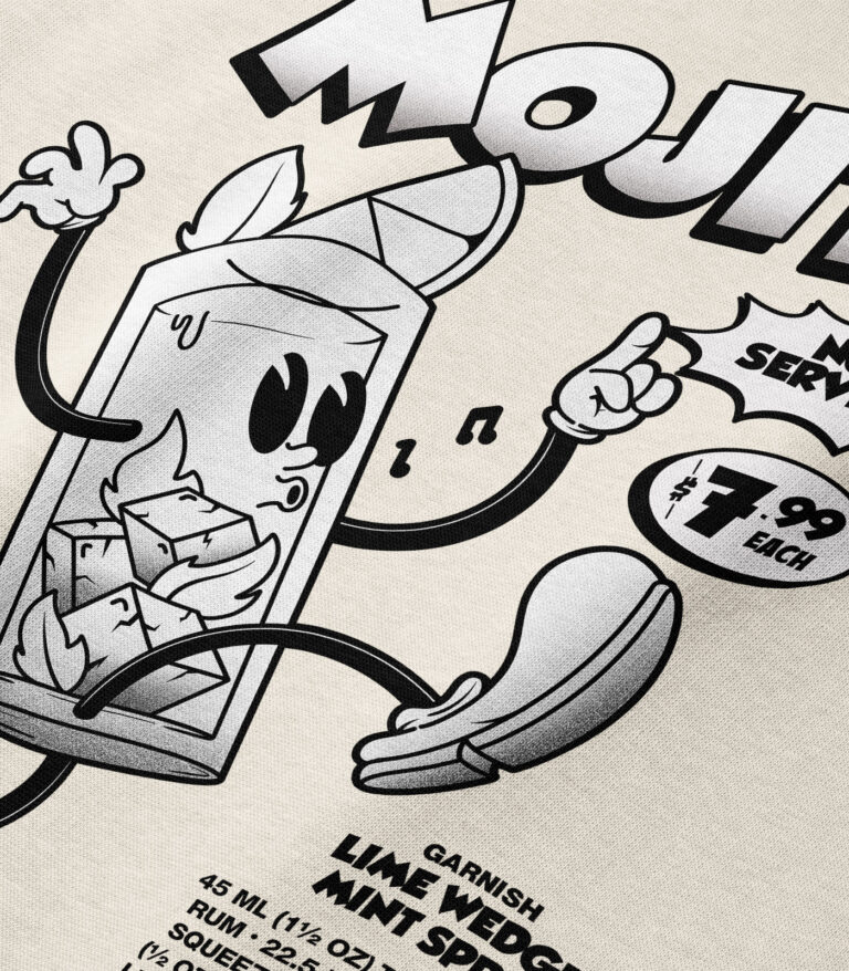 Mojito Black & White Heavyweight Organic Hoodie