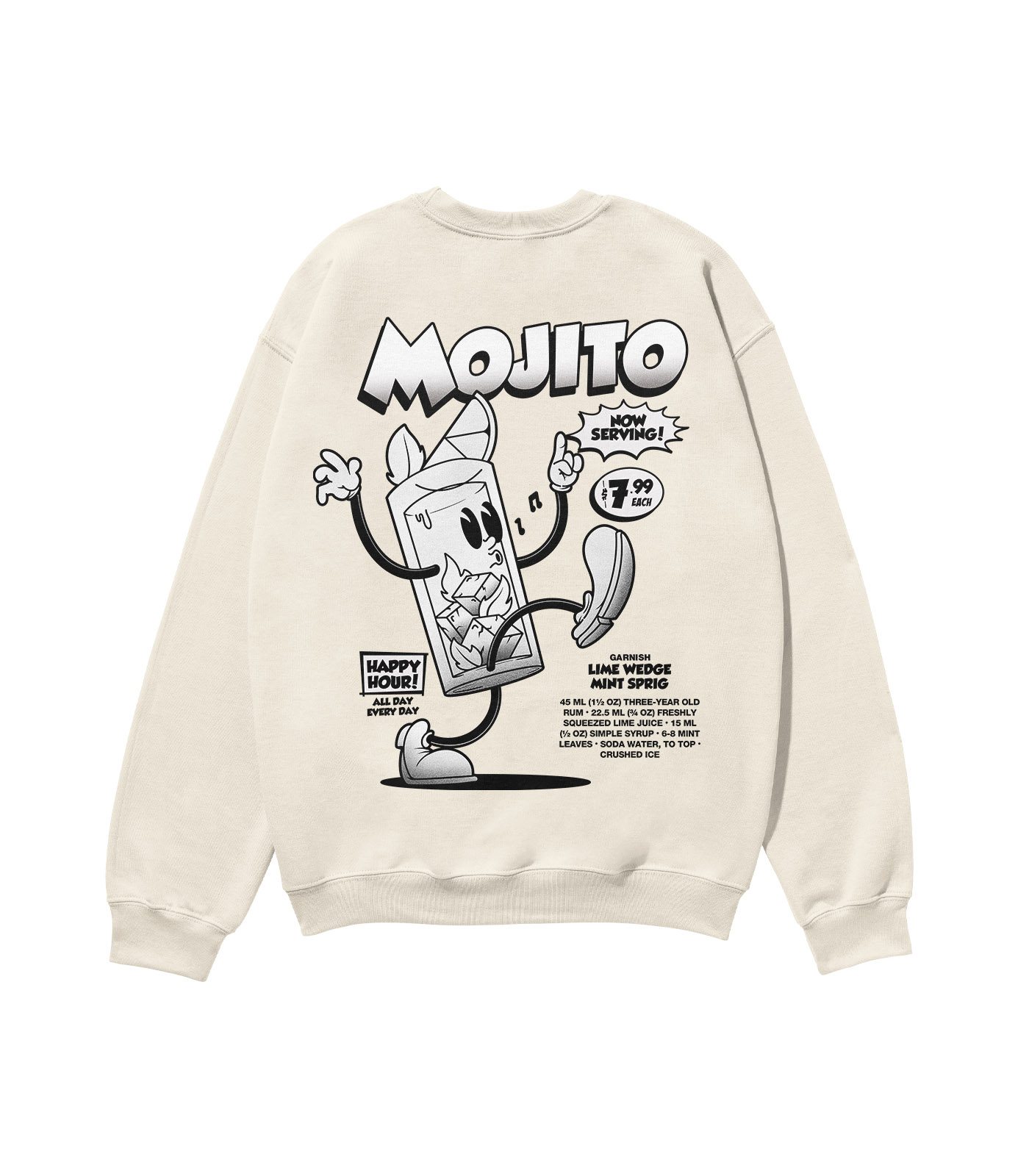 Mojito Black & White Heavyweight Organic Sweatshirt - Image 4