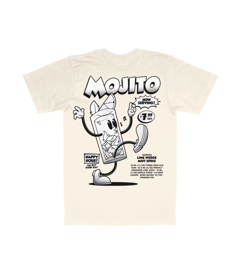 Mojito Black & White Organic Heavyweight T-Shirt - Image 4