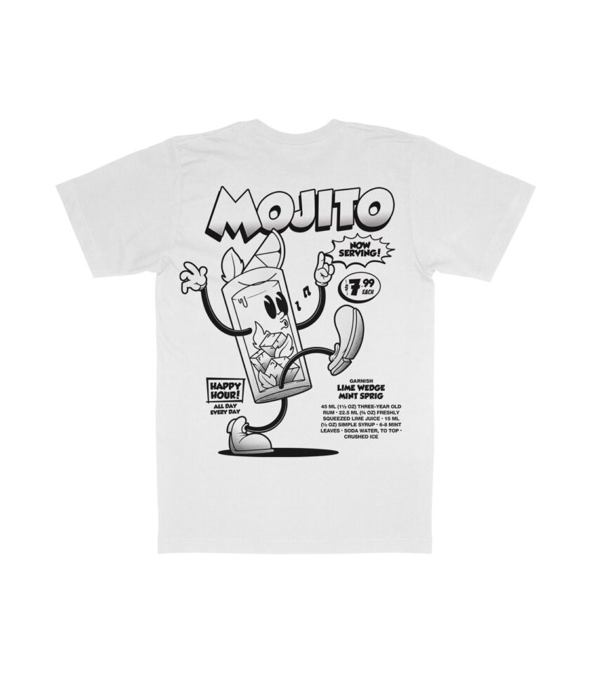 Mojito Black & White Organic Heavyweight T-Shirt - Image 7