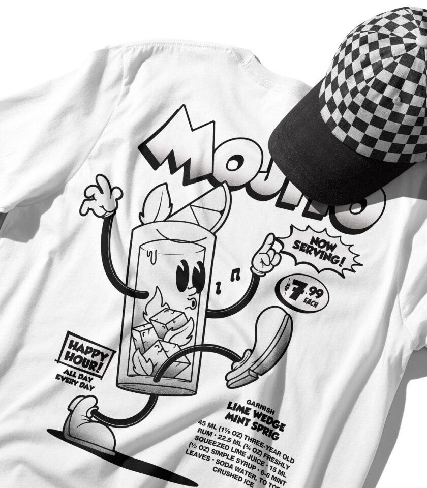 Mojito Black & White Organic Heavyweight T-Shirt - Image 9