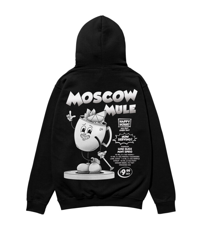 Moscow Mule Black & White Heavyweight Organic Hoodie