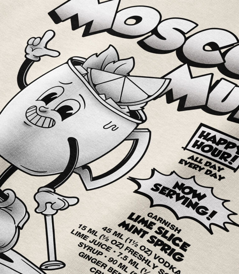 Moscow Mule Black & White Heavyweight Organic Sweatshirt