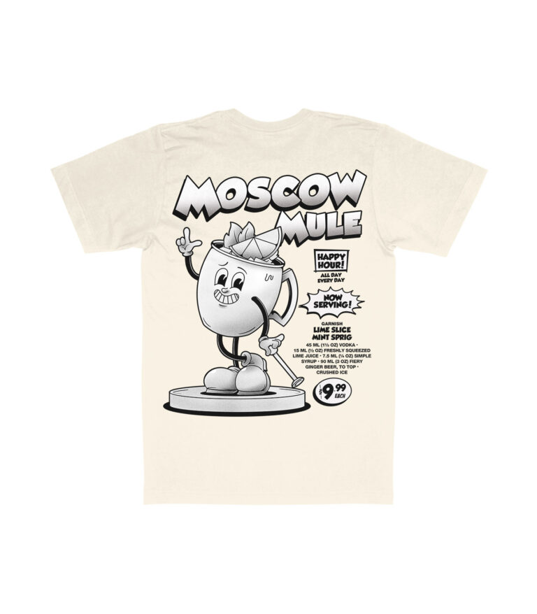 Moscow Mule Black & White Organic Heavyweight T-Shirt