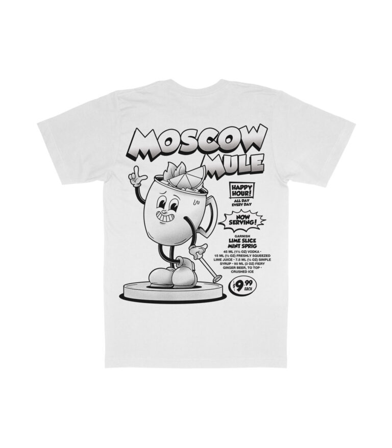 Moscow Mule Black & White Organic Heavyweight T-Shirt