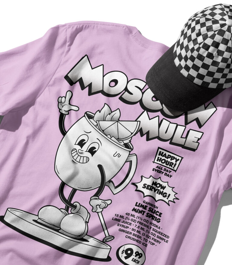 Moscow Mule Black & White Organic Heavyweight T-Shirt