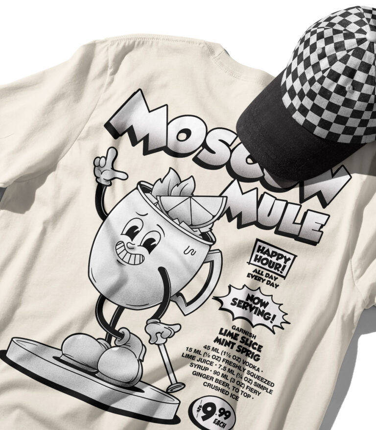 Moscow Mule Black & White Organic Heavyweight T-Shirt