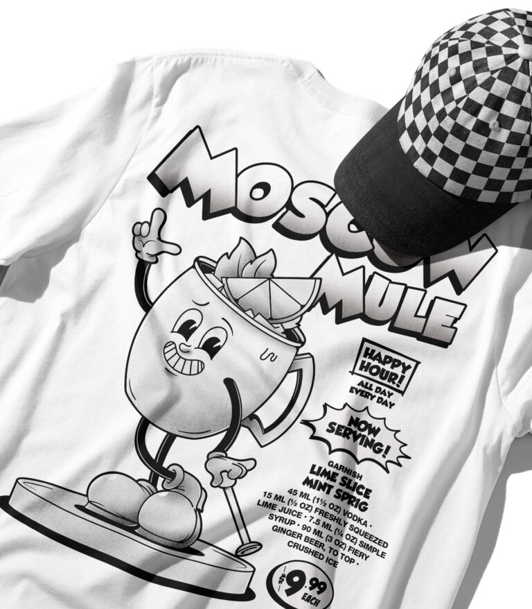 Moscow Mule Black & White Organic Heavyweight T-Shirt