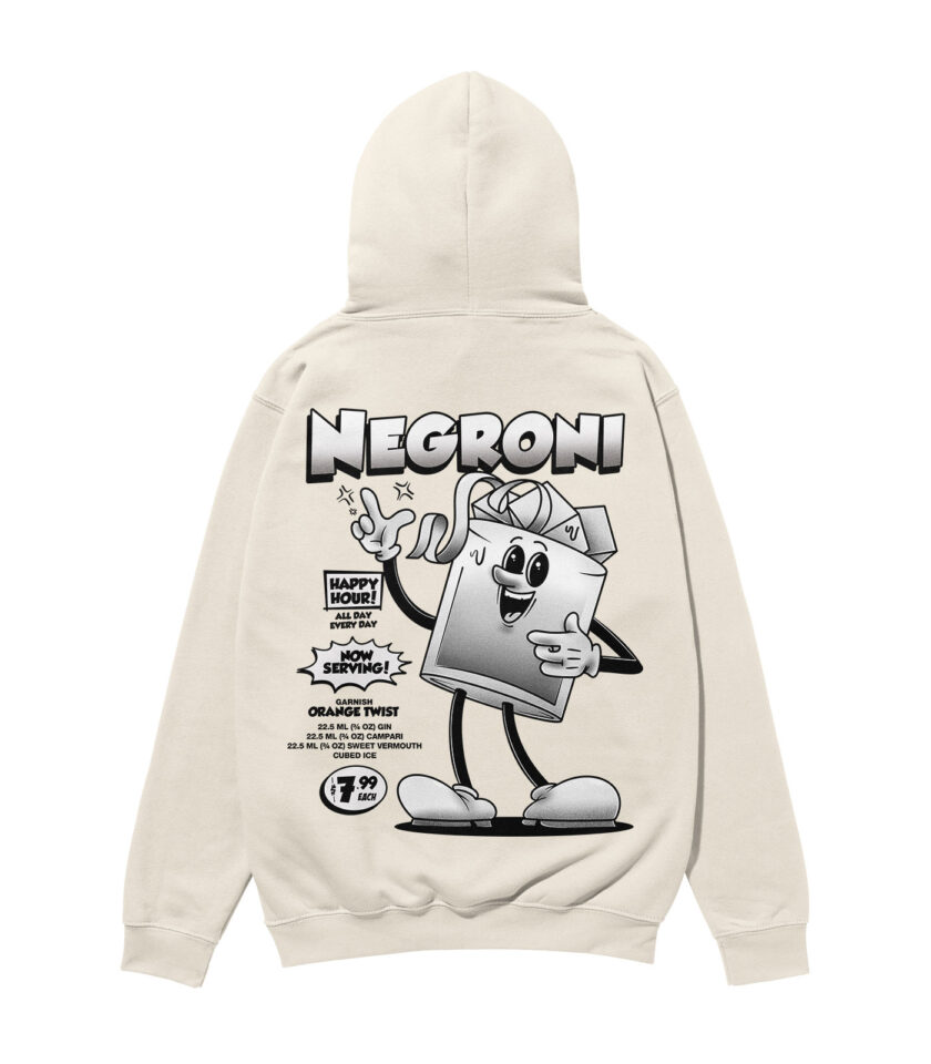 Negroni Black & White Heavyweight Organic Hoodie - Image 4