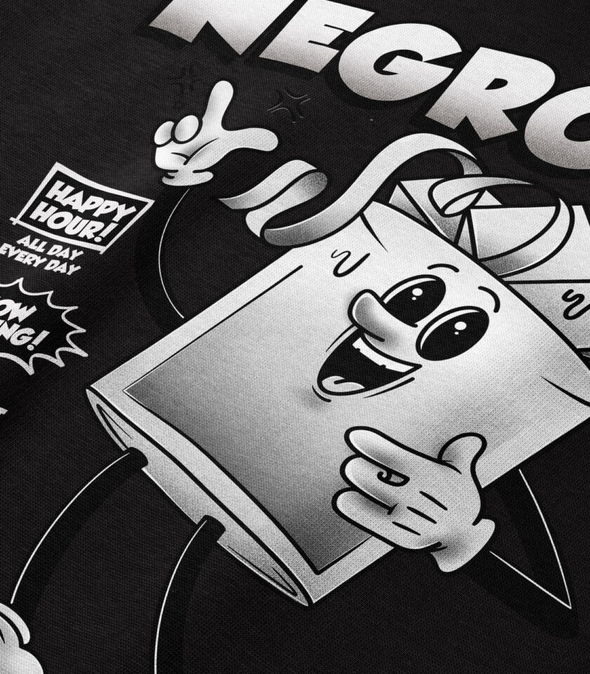 Negroni Black & White Heavyweight Organic Hoodie - Image 3