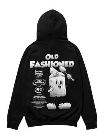 Old Fashioned Black & White Heavyweight Organic Hoodie
