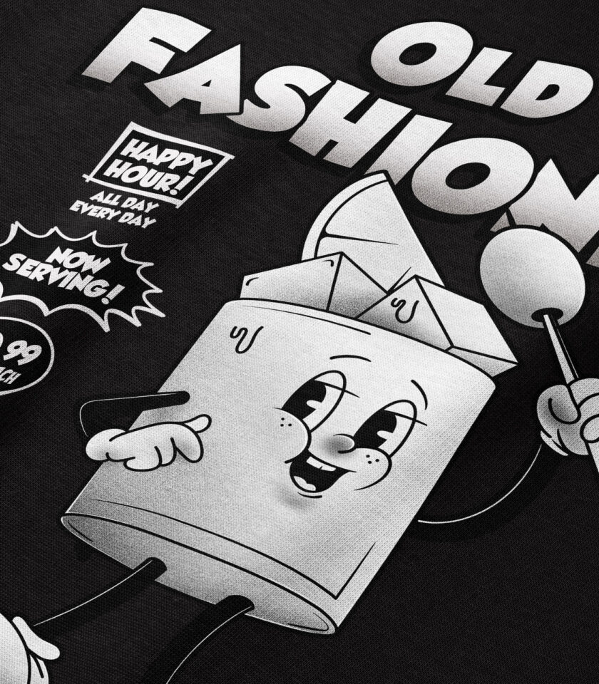 Old Fashioned Black & White Heavyweight Organic Hoodie - Image 3