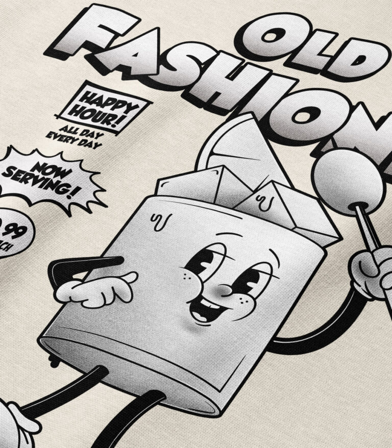 Old Fashioned Black & White Heavyweight Organic Hoodie