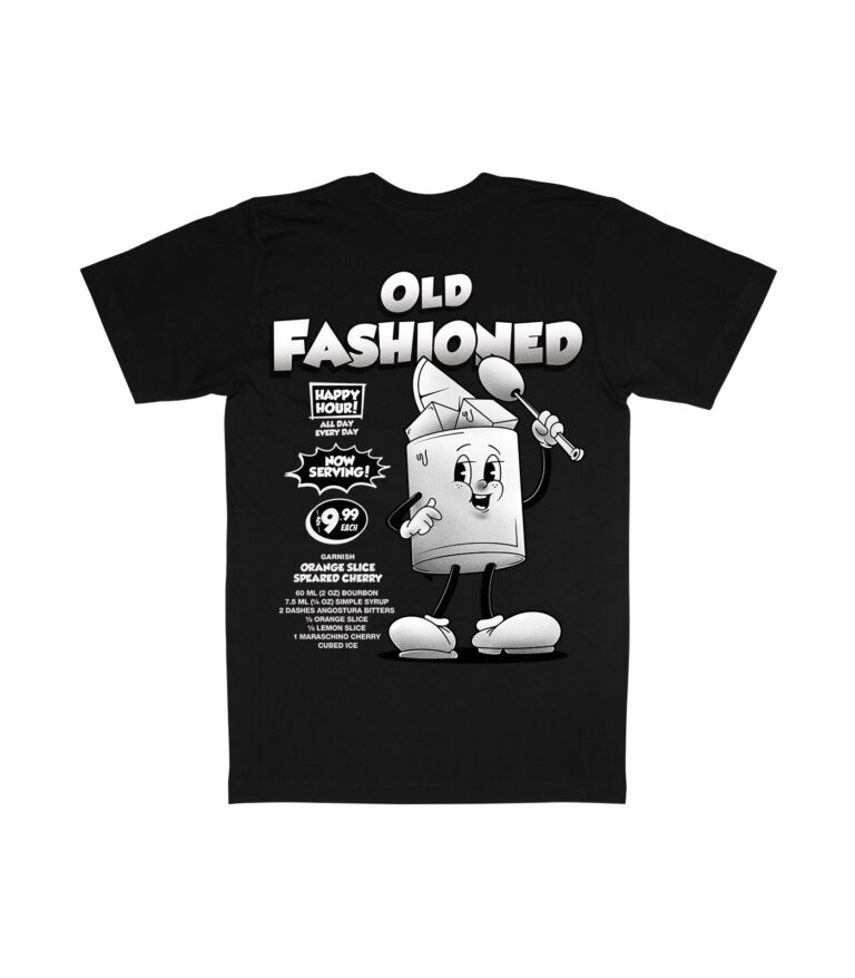 Old Fashioned Black & White Organic Heavyweight T-Shirt