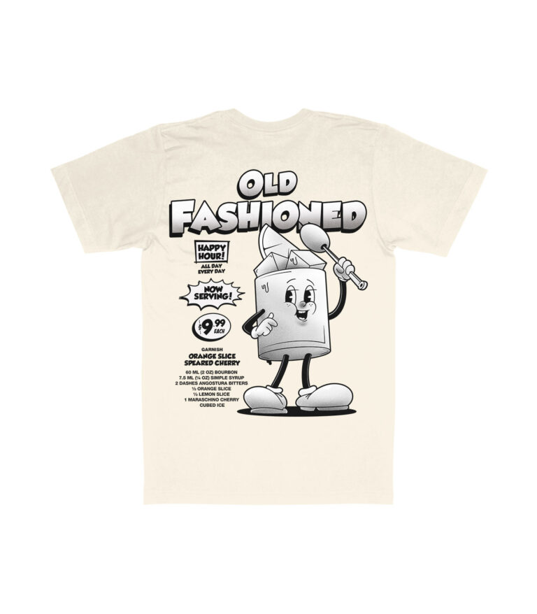Old Fashioned Black & White Organic Heavyweight T-Shirt