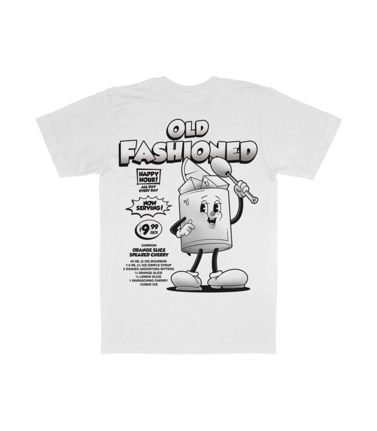 Old Fashioned Black & White Organic Heavyweight T-Shirt