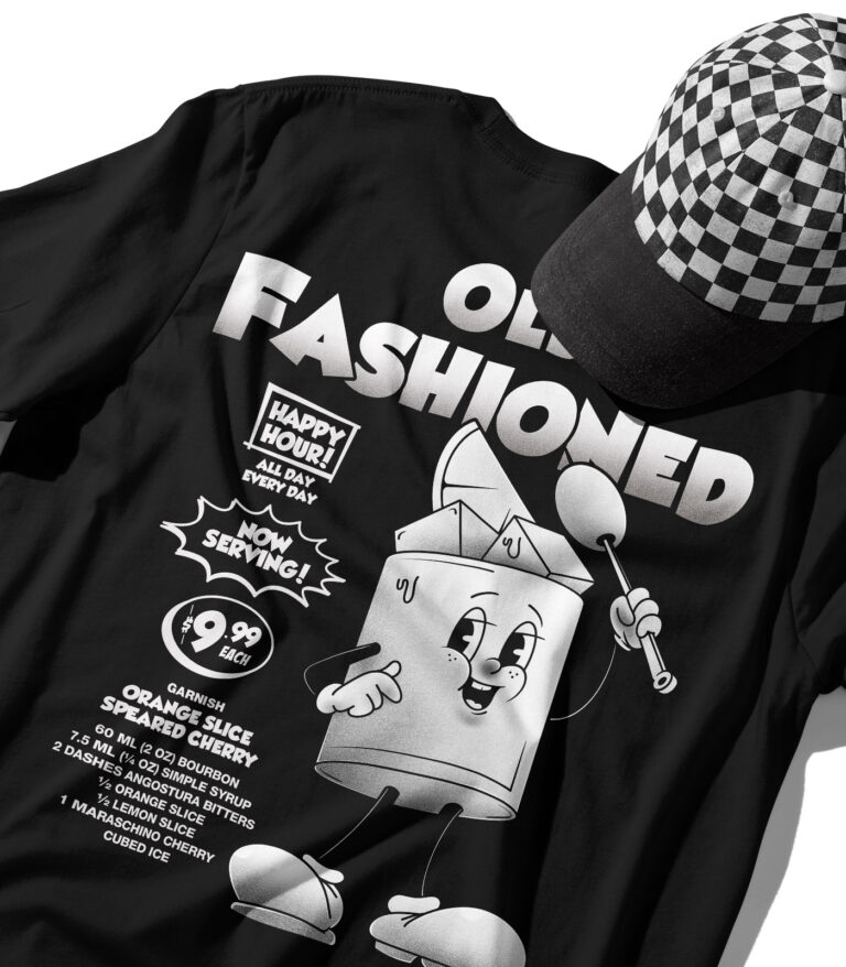 Old Fashioned Black & White Organic Heavyweight T-Shirt