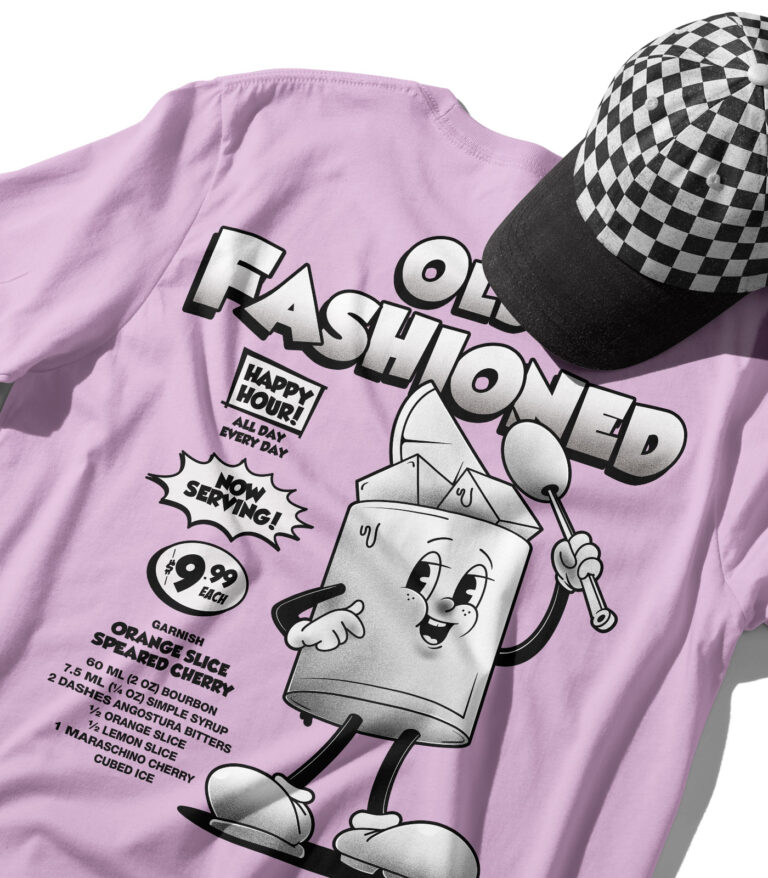 Old Fashioned Black & White Organic Heavyweight T-Shirt