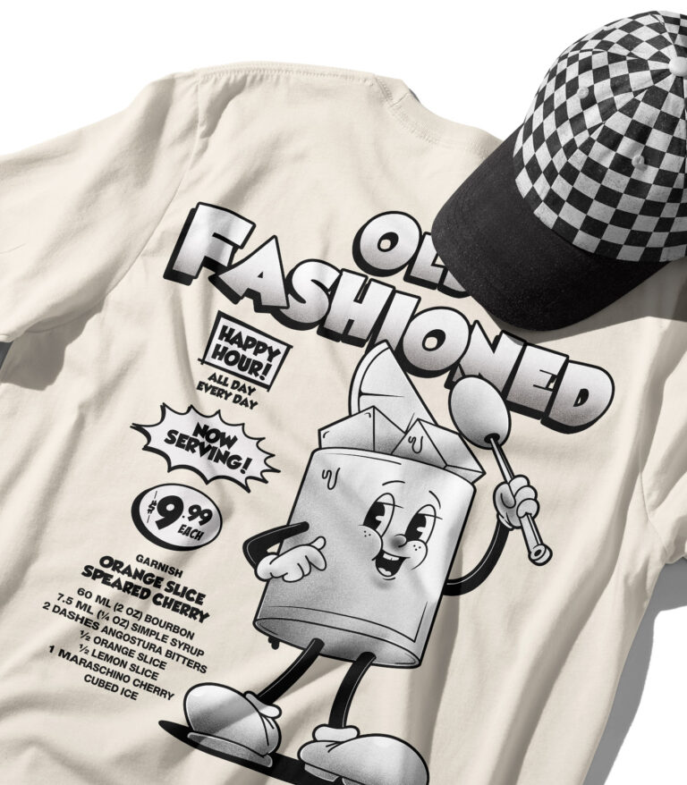 Old Fashioned Black & White Organic Heavyweight T-Shirt