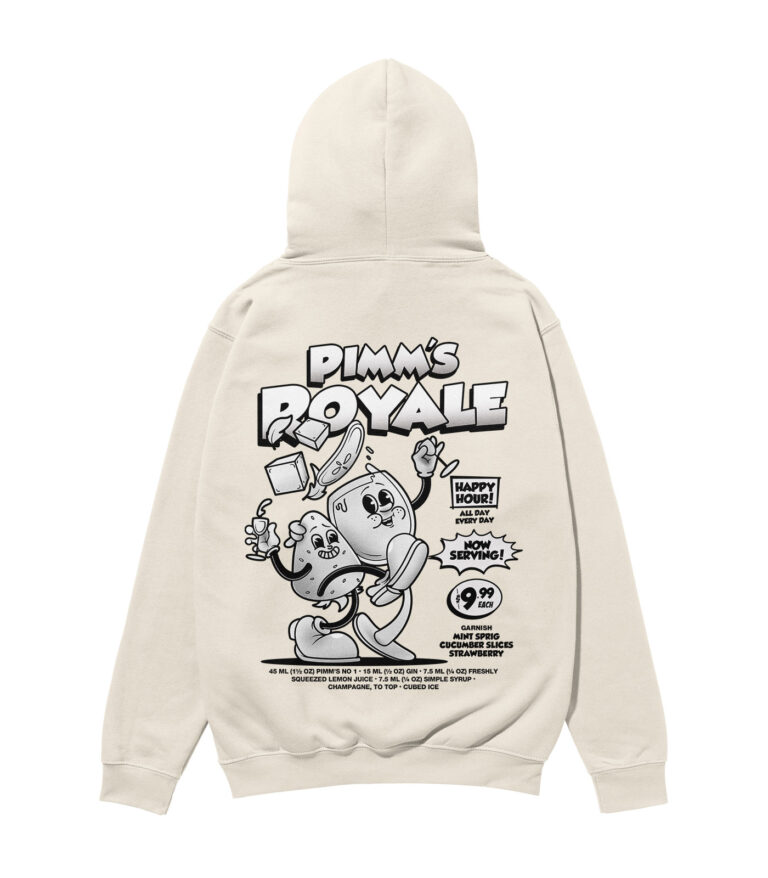 Pimm's Royale Black & White Heavyweight Organic Hoodie