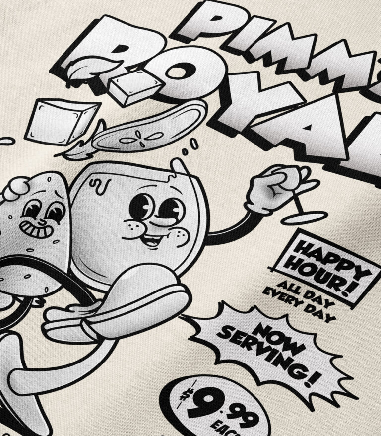 Pimm's Royale Black & White Heavyweight Organic Hoodie