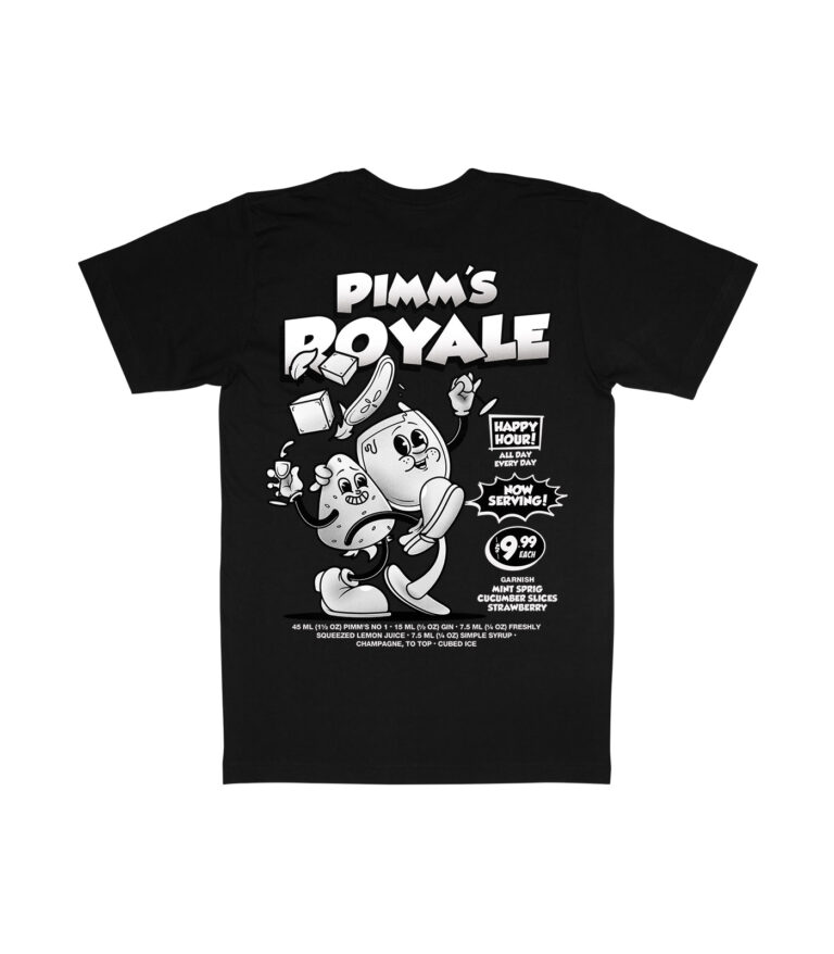Pimm's Royale Black & White Organic Heavyweight T-Shirt
