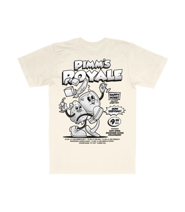 Pimm's Royale Black & White Organic Heavyweight T-Shirt