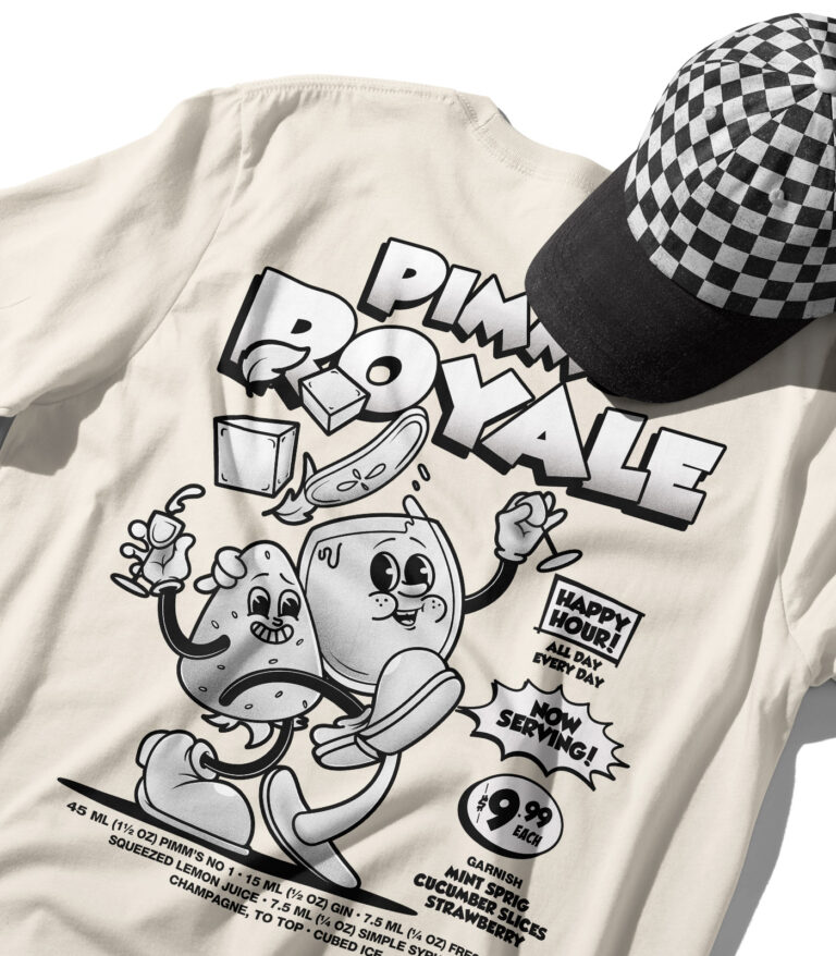 Pimm's Royale Black & White Organic Heavyweight T-Shirt