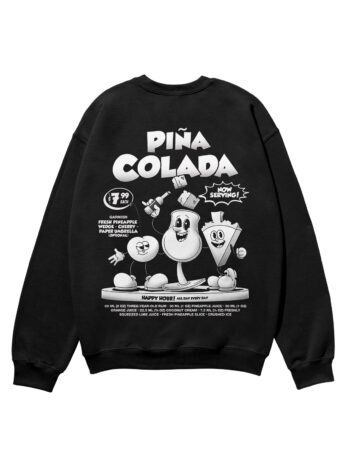 Piña Colada Black & White Heavyweight Organic Sweatshirt