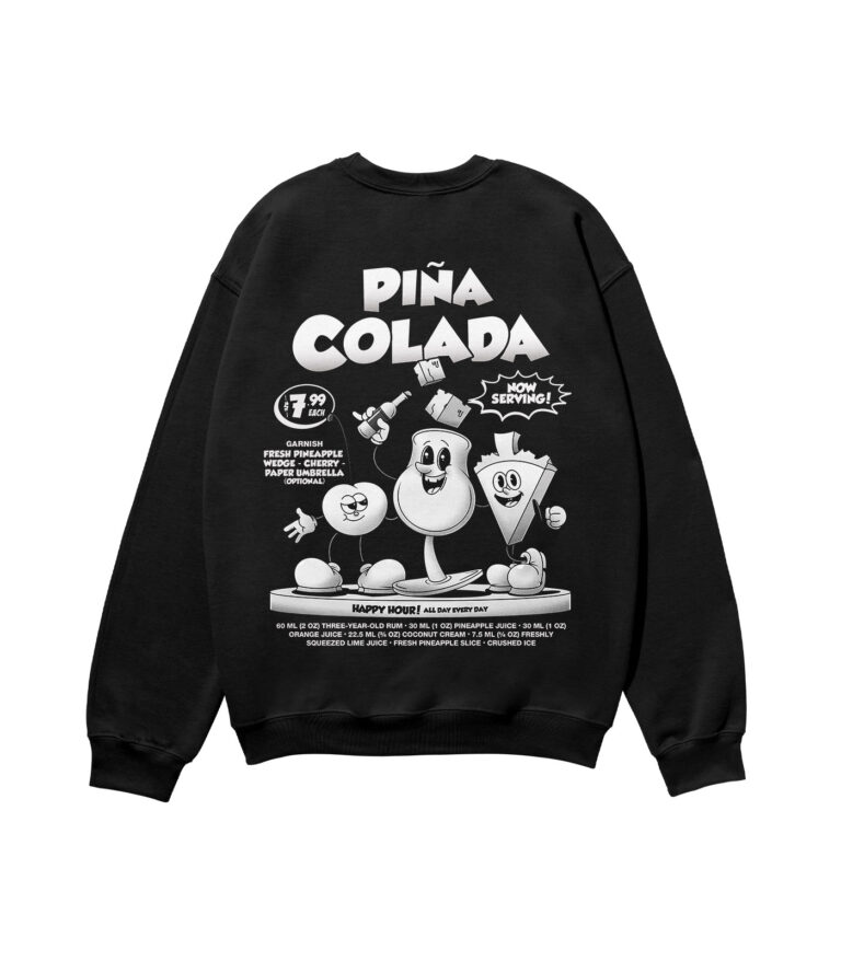 Piña Colada Black & White Heavyweight Organic Sweatshirt
