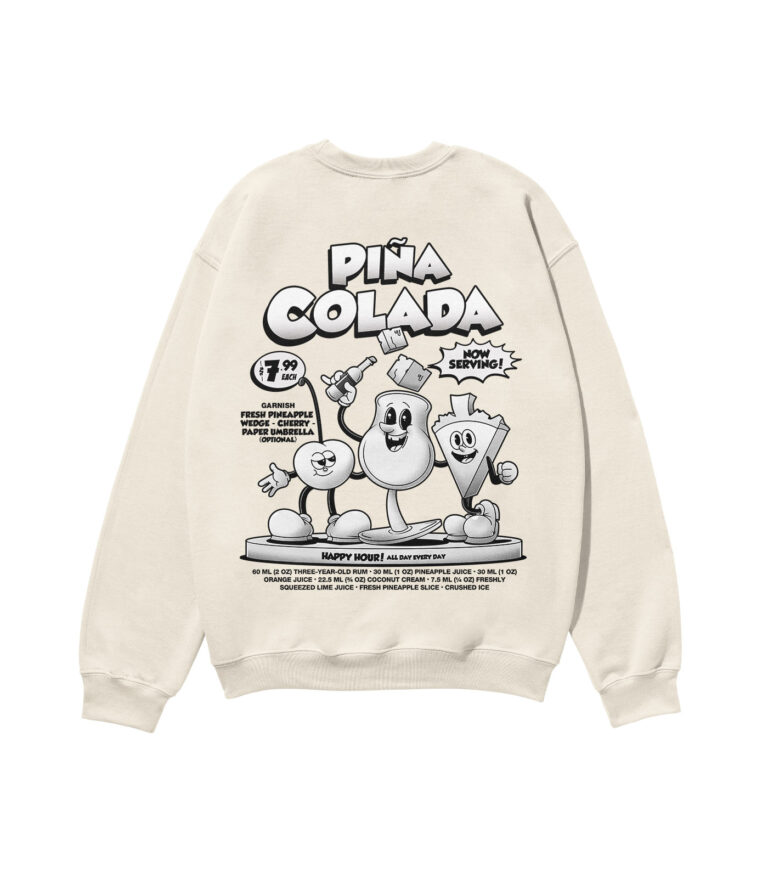 Piña Colada Black & White Heavyweight Organic Sweatshirt