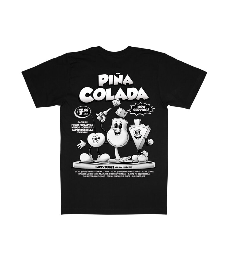 Piña Colada Black & White Organic Heavyweight T-Shirt