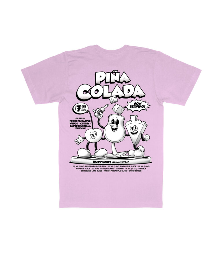 Piña Colada Black & White Organic Heavyweight T-Shirt