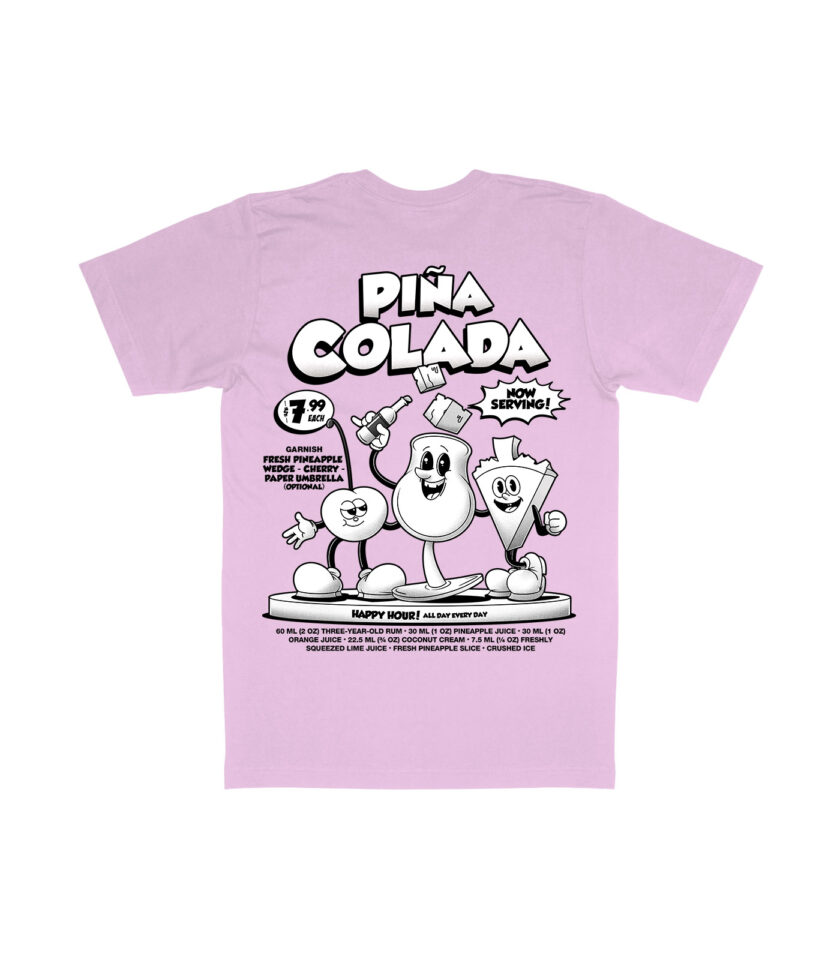 Piña Colada Black & White Organic Heavyweight T-Shirt - Image 10
