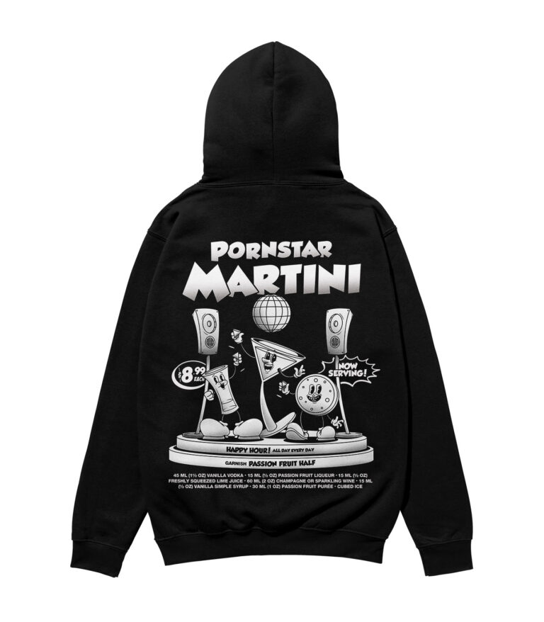 Pornstar Martini Black & White Heavyweight Organic Hoodie