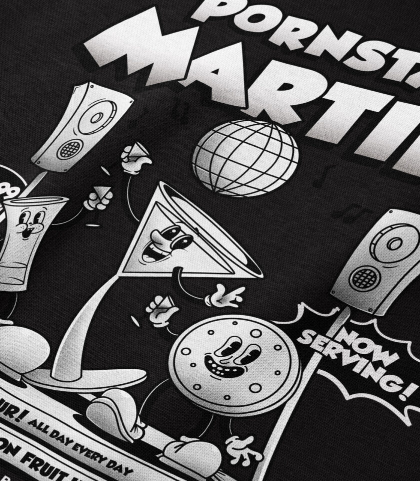 Pornstar Martini Black & White Heavyweight Organic Hoodie - Image 3