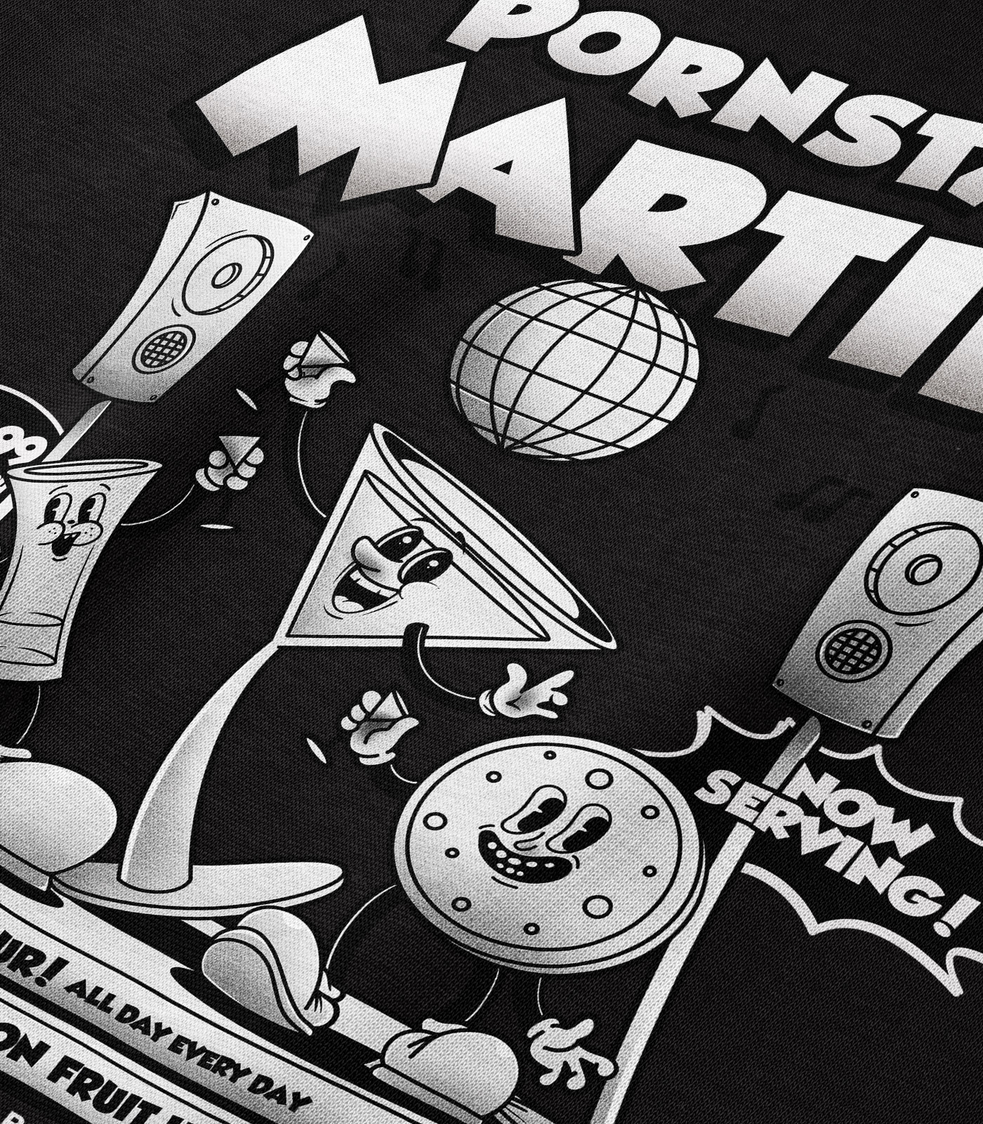 Pornstar Martini Black & White Heavyweight Organic Hoodie - Image 3