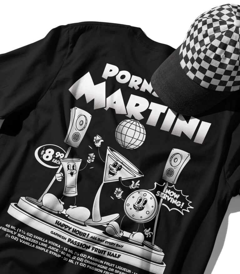 Pornstar Martini Black & White Organic Heavyweight T-Shirt