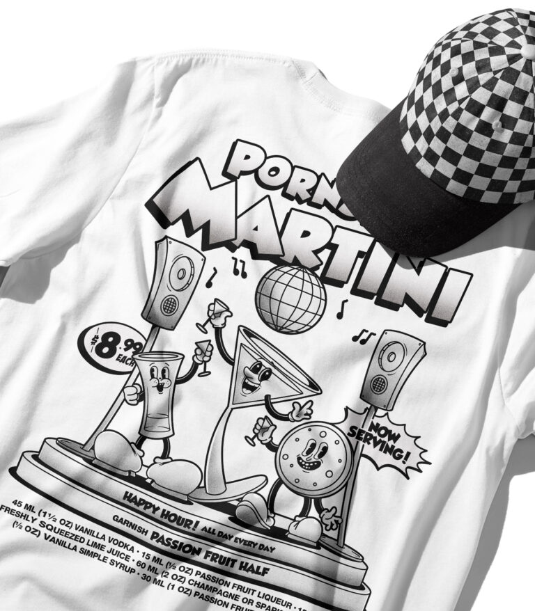 Pornstar Martini Black & White Organic Heavyweight T-Shirt