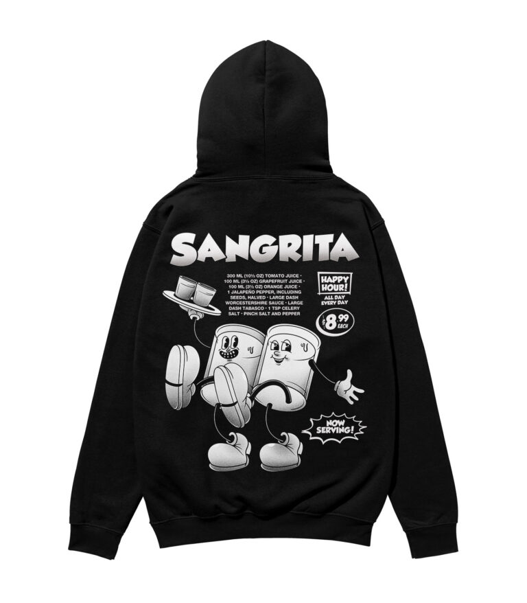 Sangrita Black & White Heavyweight Organic Hoodie