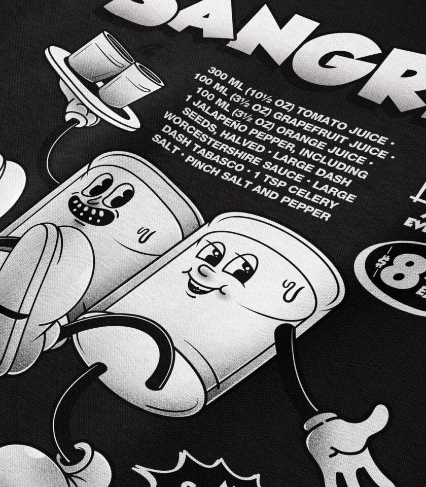 Sangrita Black & White Heavyweight Organic Hoodie - Image 3
