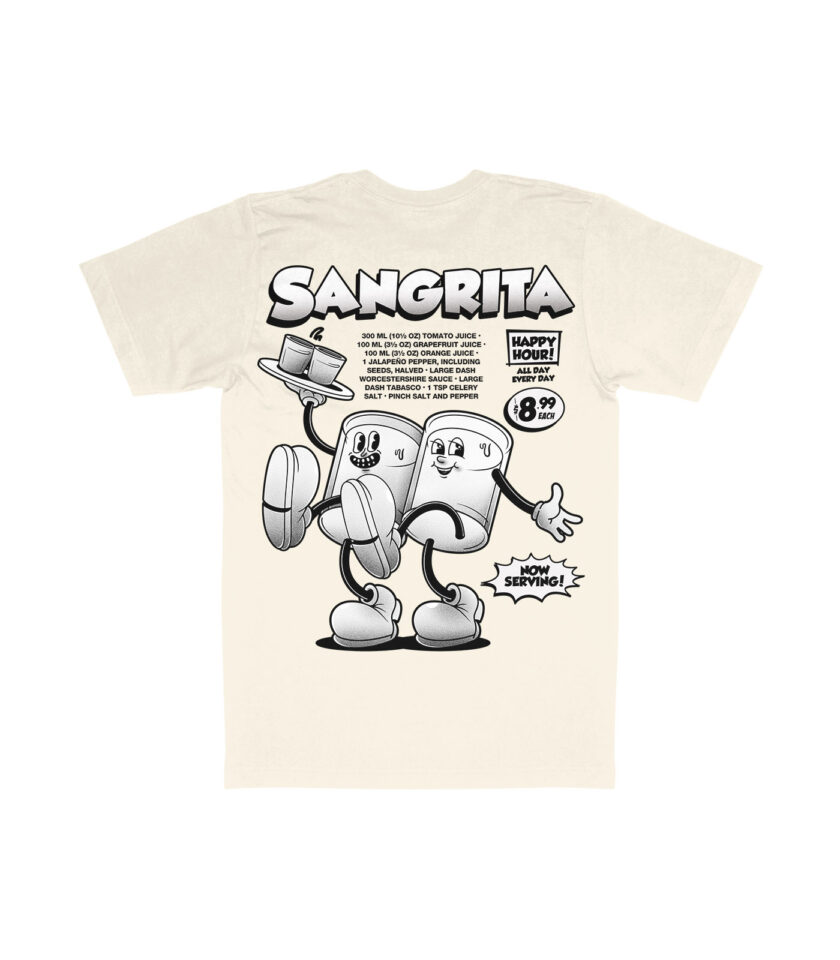 Sangrita Black & White Organic Heavyweight T-Shirt - Image 4