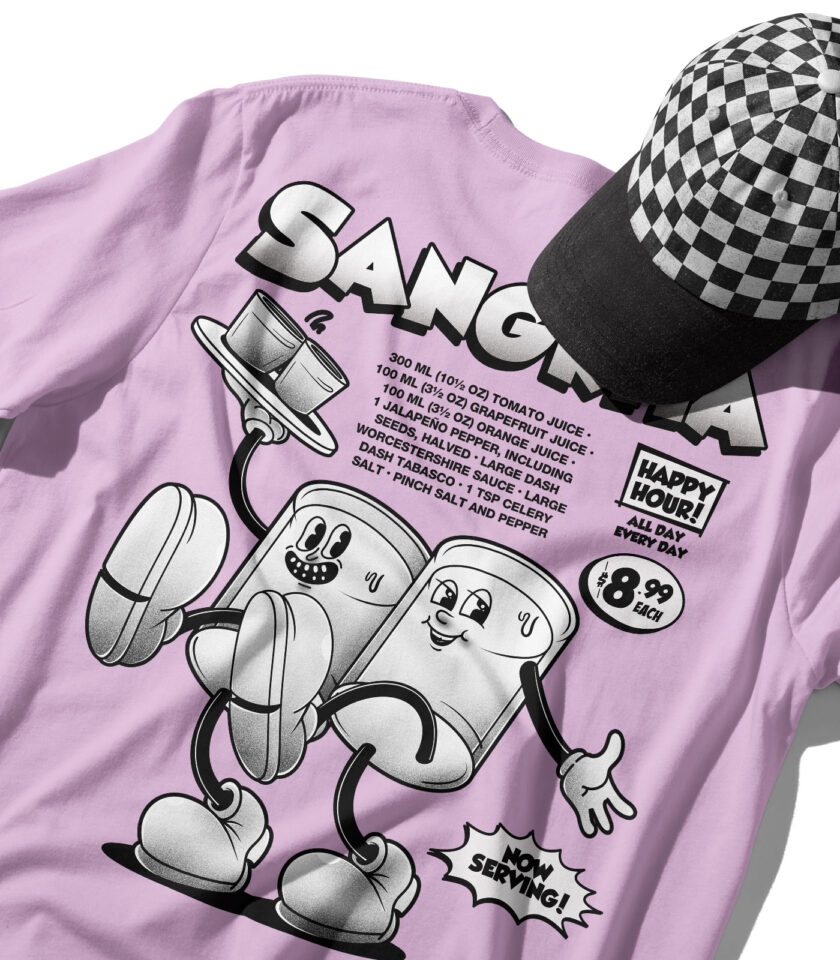 Sangrita Black & White Organic Heavyweight T-Shirt - Image 12