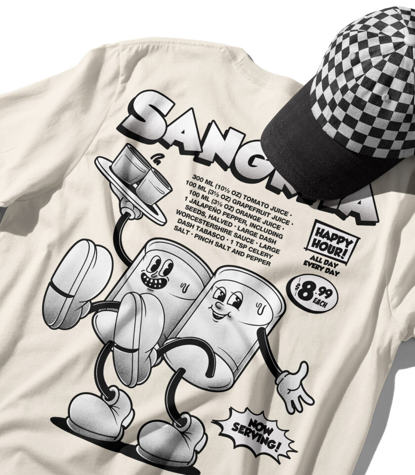 Sangrita Black & White Organic Heavyweight T-Shirt - Image 6