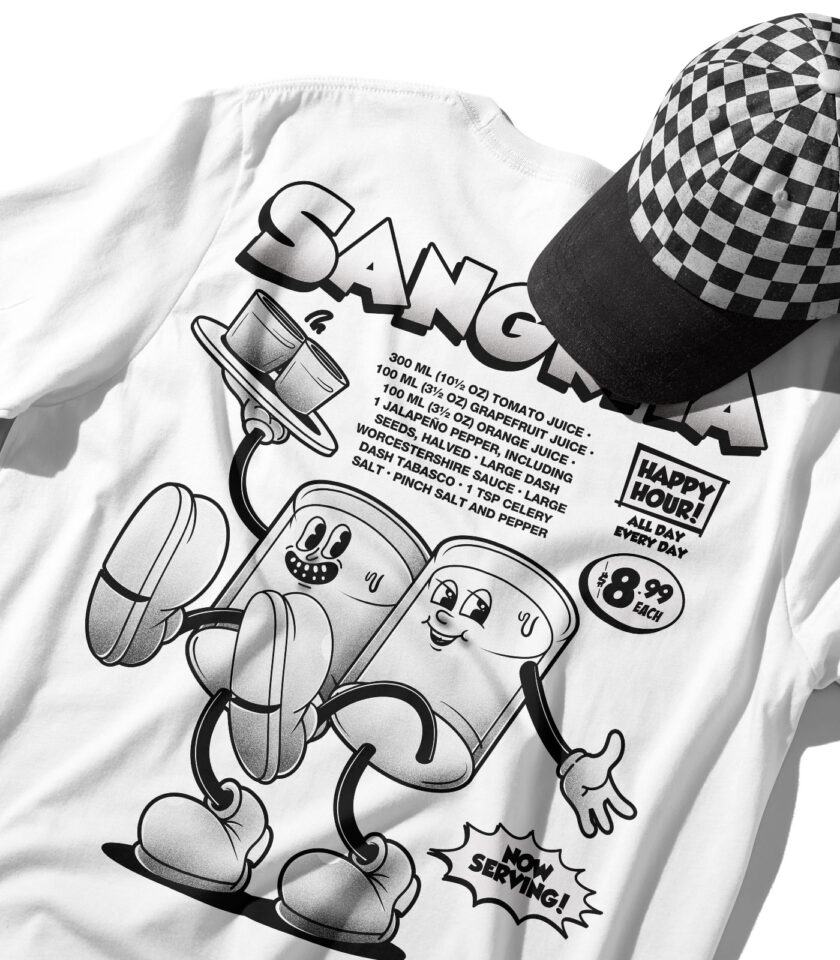 Sangrita Black & White Organic Heavyweight T-Shirt - Image 9