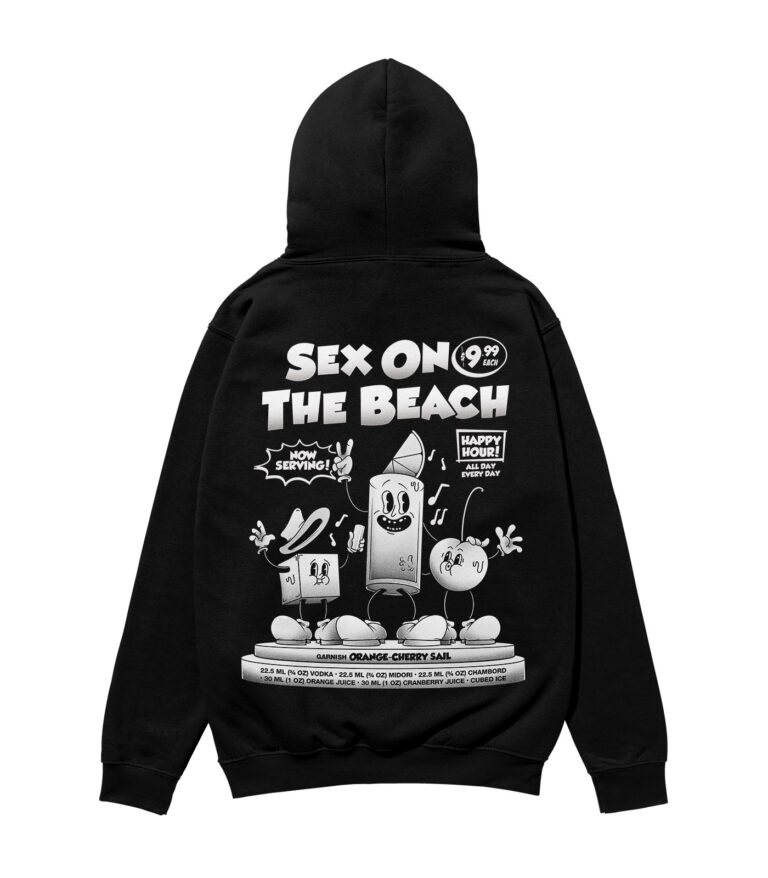 Sex on the Beach Black & White Heavyweight Organic Hoodie
