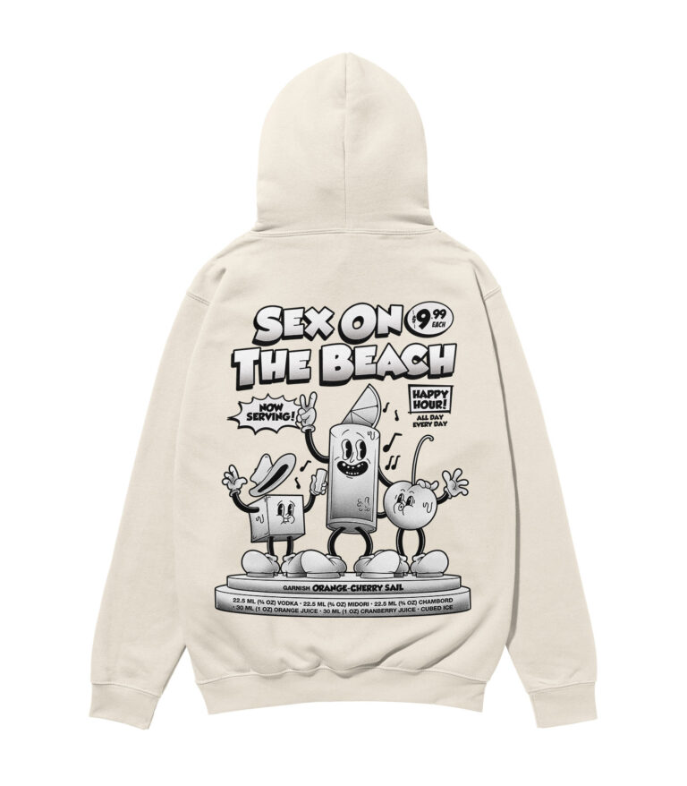 Sex on the Beach Black & White Heavyweight Organic Hoodie