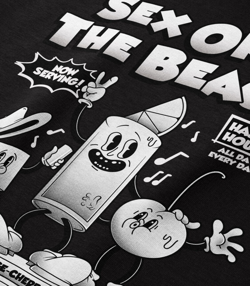 Sex on the Beach Black & White Heavyweight Organic Hoodie - Image 3