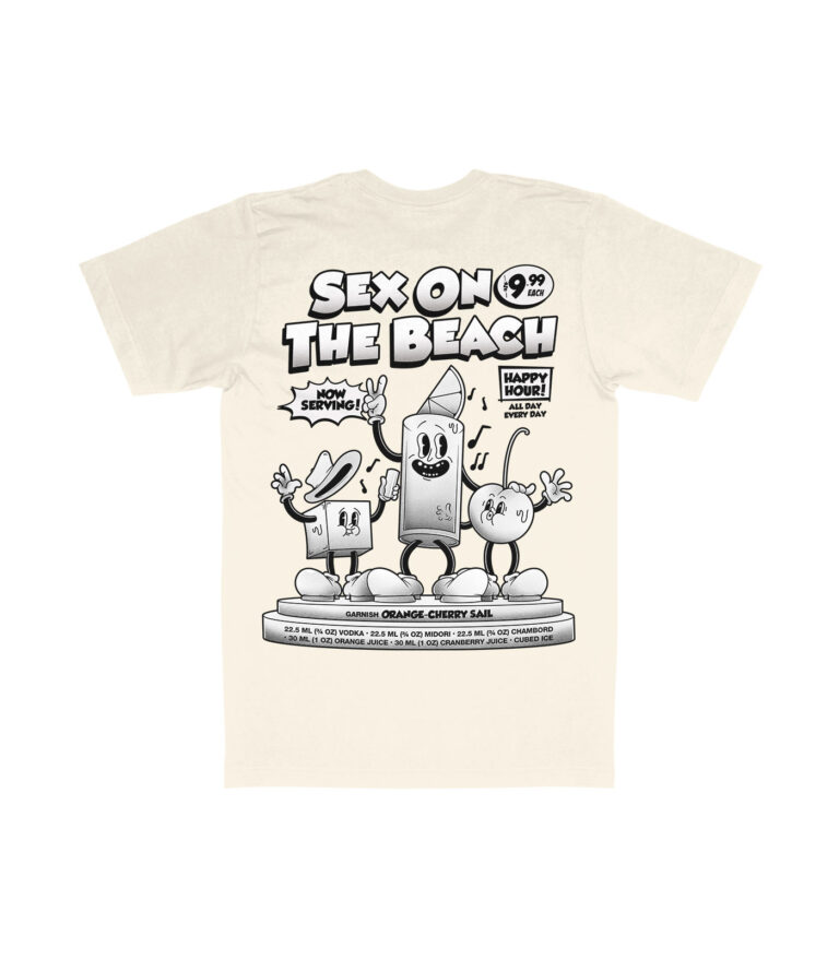 Sex on the Beach Black & White Organic Heavyweight T-Shirt