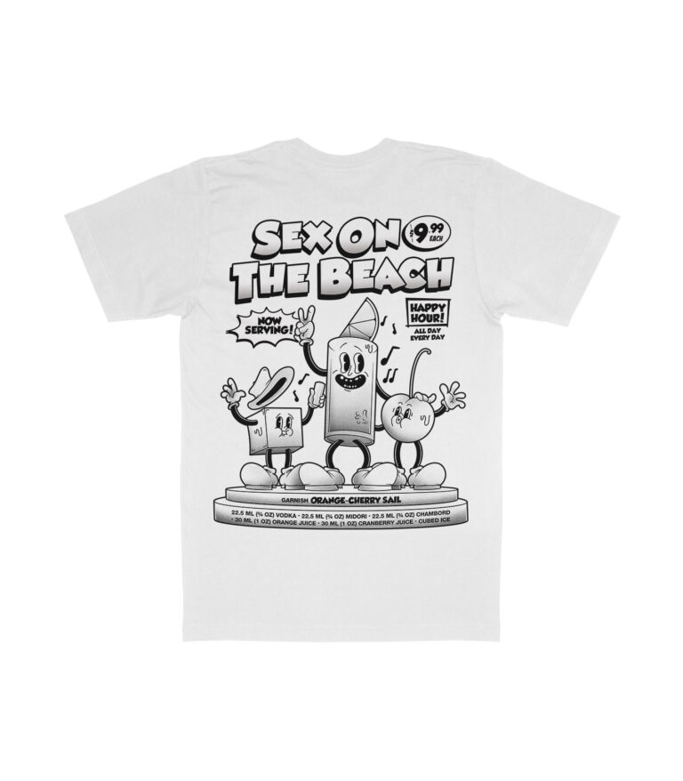 Sex on the Beach Black & White Organic Heavyweight T-Shirt